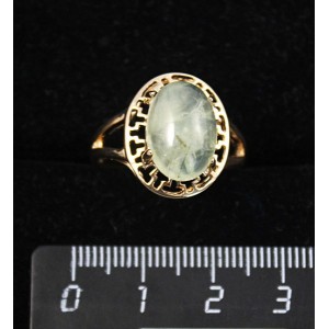 Кольцо c пренитом, греческое, 14х10мм