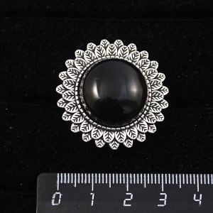 Кольцо с раухтопазом, круг 20мм, "подсолнух", безразмерное