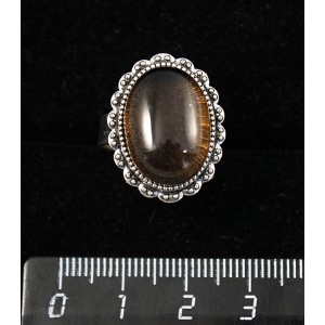 Кольцо с раухтопазом, овал 18x13, литая основа, безразмерное