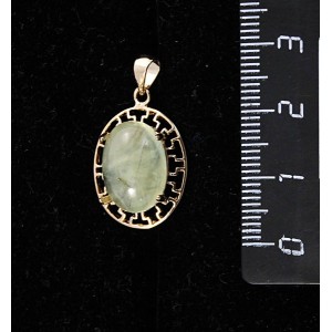 Кулон из пренита,  "греческий", 14х10мм