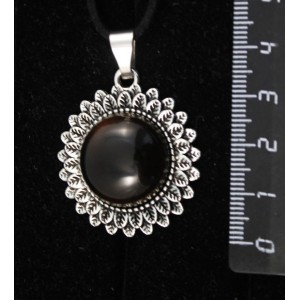 Кулон из раухтопаза,  "подсолнух", круг 20мм