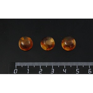 Янтарь светлый, кабошон-мозаика круг 12мм