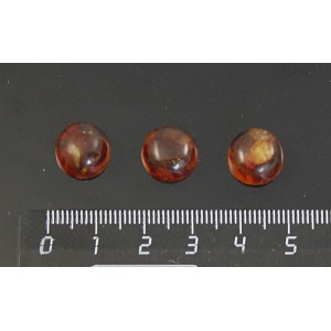 Янтарь темный, кабошон-мозаика круг 12мм