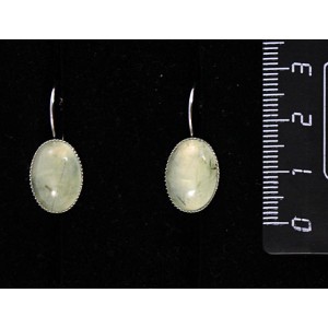 Cерьги из пренита, овал 14х10мм, замок петелька