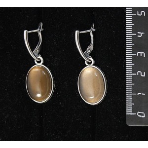 Серьги из раухтопаза, простой овал 18х13мм, швензы посеребрение