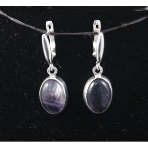 C925 Серьги 5.65г с флюоритом, овал 14х10мм