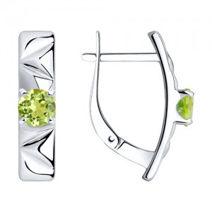 C925 Серьги 3,26г хризолит родирование C925 Серьги 3,26г хризолит родирование