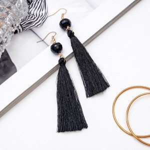 Серьги ассорти "Кисти" диско, цвет чёрный, цвет золотистый, L кисти 6,5 см Серьги ассорти "Кисти" диско, цвет чёрный, цвет золотистый, L кисти 6,5 см