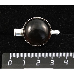 Заколка-крокодил с раухтопазом, круг 20мм