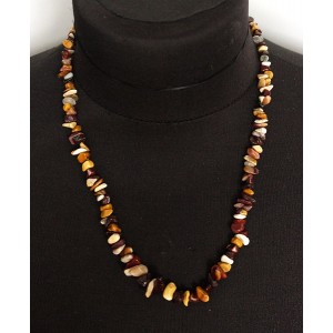 Бусы из яшмы коричнево-желтой (мукаит), галтовка мелкая, 48см