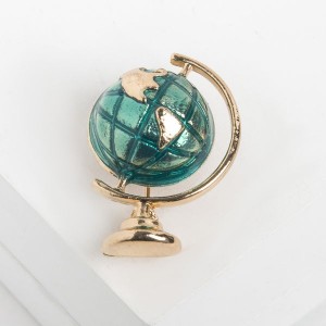 Брошь "Глобус", цвет морской, цвет золотистый (эмаль, бижутерный сплав) Брошь "Глобус", цвет морской, цвет золотистый (эмаль, бижутерный сплав)