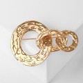 Брошь крупная "Цепь" 6,5 см х 4,5 см, цвет золото