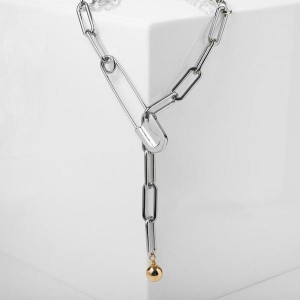 Кулон "Цепь" булавка с плетением, цвет серебро