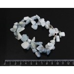 Браслет из аквамарина, облепиха, две нити, на застежке