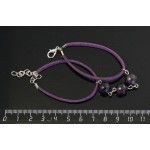 Браслет из аметиста (огранка) "3 шарика", шарик 10мм, на шнурке