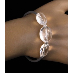 Браслет из горного хрусталя на струнке, овалы