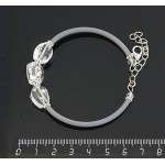 Браслет из горного хрусталя (крупная огранка) на струнке, 3 камня