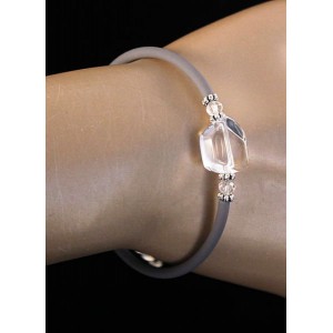 Браслет из горного хрусталя (крупная огранка) на струнке, 1 камень