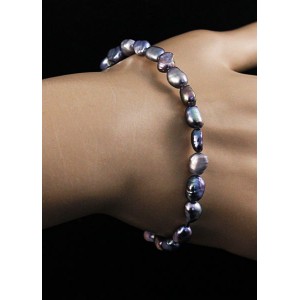 Браслет из жемчуга барокко 6-8мм черный