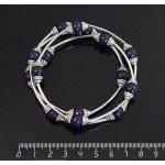 Браслет из лазурита (синий тонированный) на пружинке, шарик 8мм