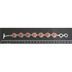 Браслет на металлической основе 7 кругов 17мм с сердоликом, 19см