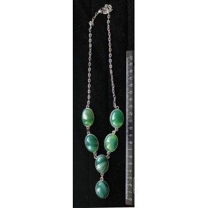 Колье агата зеленого (тонировка), "6 овалов", камень 25х18мм