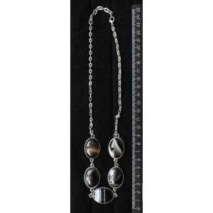 Колье из агата чёрного "5 овалов", камень 25х18мм