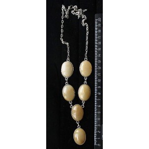 Колье из авантюрина желтого, "6 овалов", камень 25х18мм