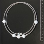 Колье из аквамарина (галтовка) и кварца тонированного (шарик) на струнке