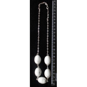 Колье из каулита, "5 овалов", камень 25х18мм