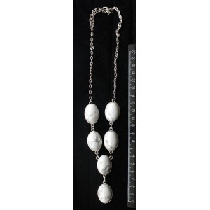 Колье из каулита, "6 овалов", камень 25х18мм