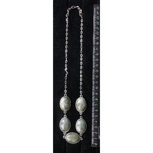 Колье из лабрадорита, "5 овалов", камень 25х18мм
