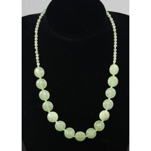 Колье из оникса, круг 15мм + шарик 4мм