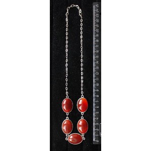 Колье из сердолика "5 овалов", камень 25х18мм