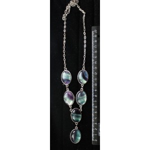 Колье из флюорита, "6 овалов", камень 25х18мм