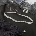 Комплект: серьги, Ожерелье на струнке "Сияние", цвет белый в (стразы, бижутерный сплав)