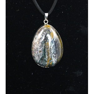 Кулон из яшмы океанической, капля 37х28мм