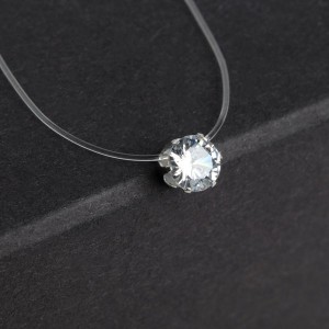 Кулон "На леске" крупная бусина, цвет белый, цвет серебристый, 35см