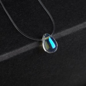 Кулон "На леске" капля, цвет радужный, 35см