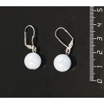 Серьги из кварца тонированного (цвет аквамарин), шарик 12мм