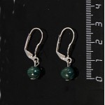 Серьги из малахита, шарик 7-8мм