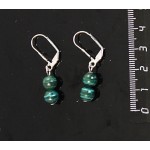 Серьги из малахита, два шарика 7-8мм