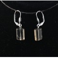 Серьги из раухтопаза, прямоугольник 14х10мм