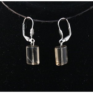 Серьги из раухтопаза, прямоугольник 14х10мм