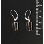 Серьги из раухтопаза, прямоугольник 14х10мм