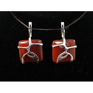 C925 Серьги 15,76г сердолик родирование