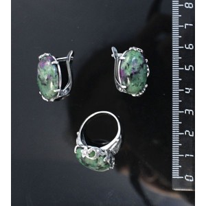 Кольцо Серьги с цоизитом