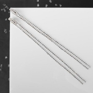 Клипсы "Лёд" классика 2 ряда, цвет белый, цвет серебристый