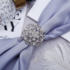 Кольцо для платка "Ажур" цветы, цвет белый, цвет серебристый