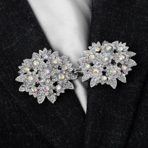 Зажим для кардигана "Соцветие", цвет радужный, цвет серебристый